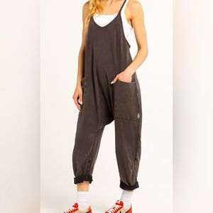 Free People black wash, hot shot onesie